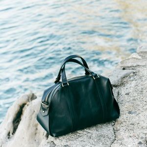 Madewell Glasgow Satchel in Night Vision (Navy)